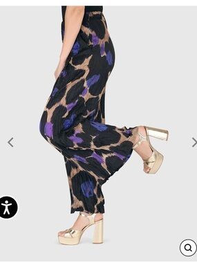 Alembika AMETHYST CRINKLE PALAZZO PANTS, MULTI size 6
